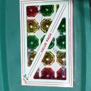 vintage holly value pack glass ornaments